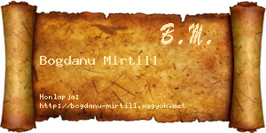 Bogdanu Mirtill névjegykártya